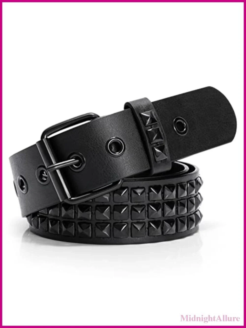 Studded Belt Punk Rock Rivet Belts for Women Men Faux Leather Gothic Belt
